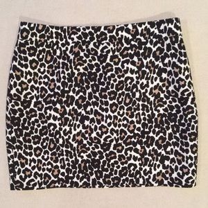 J. Crew Animal Print Pencil Skirt 2P